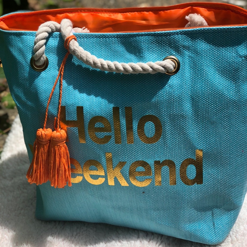 Hello weekend tote bag